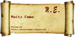 Maitz Emma névjegykártya